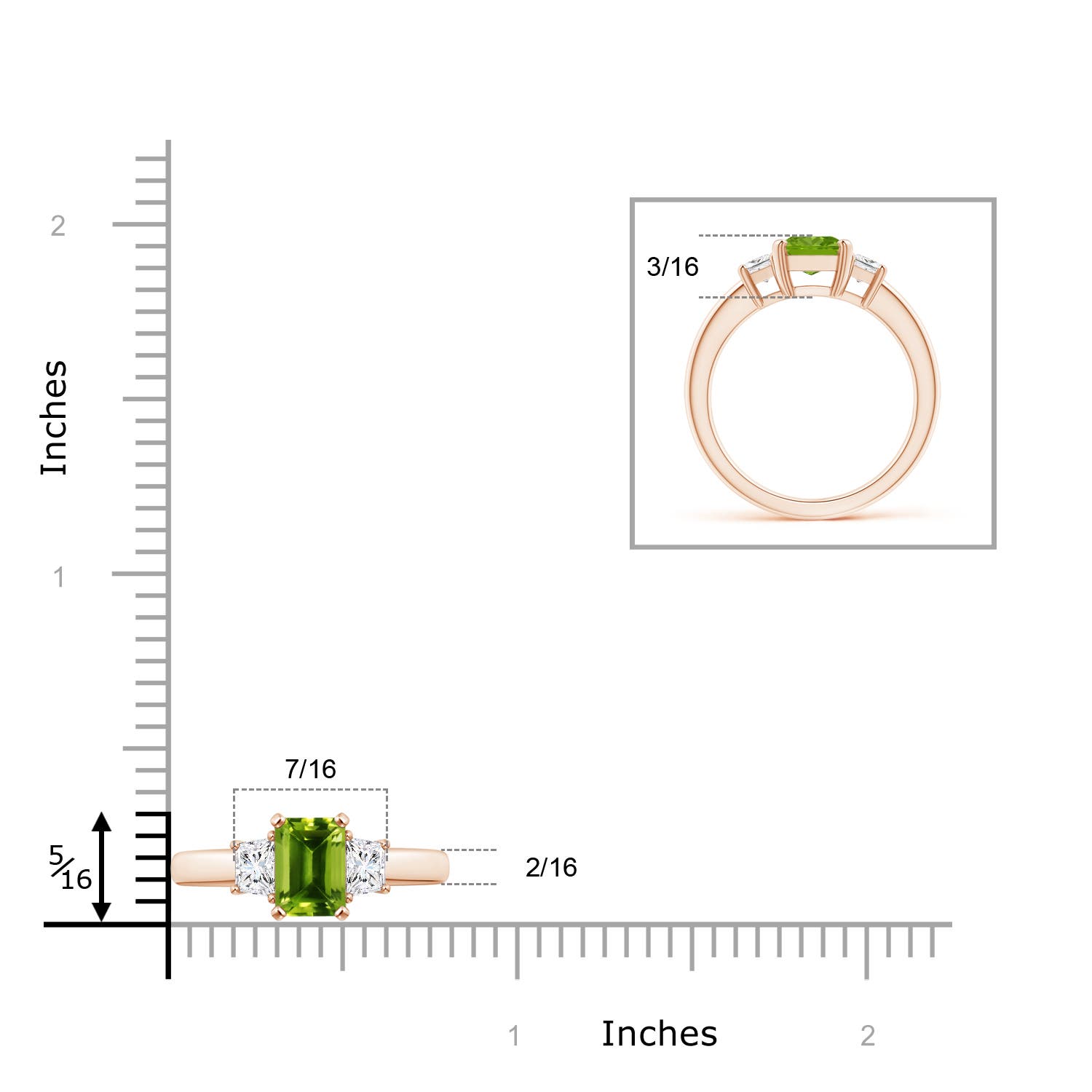 AAAA - Peridot / 1.92 CT / 14 KT Rose Gold