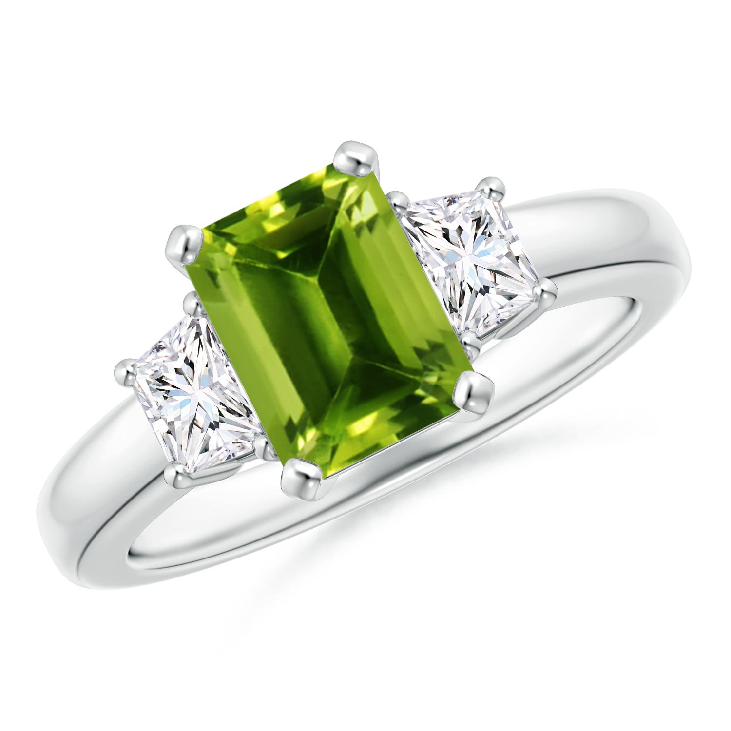 AAAA - Peridot / 1.92 CT / 14 KT White Gold