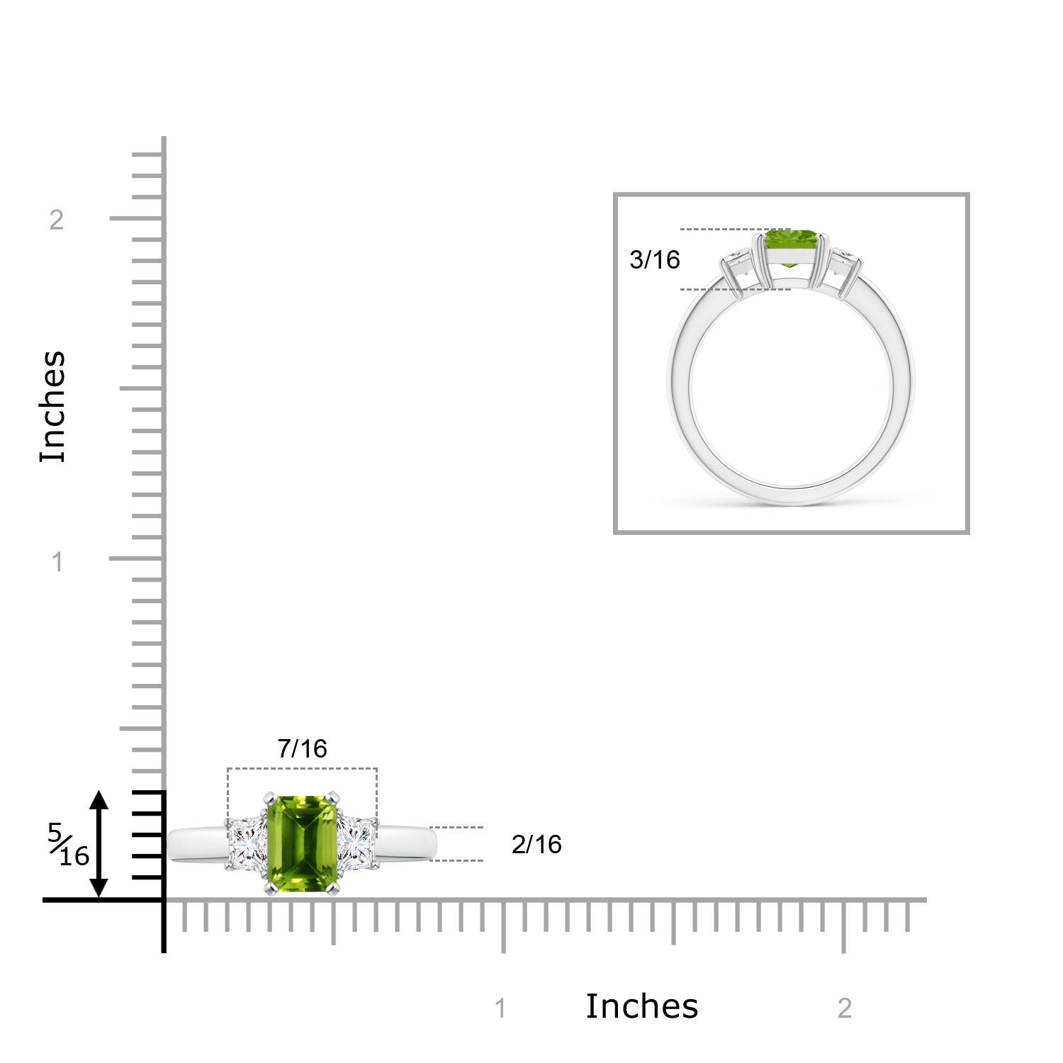 AAAA - Peridot / 1.92 CT / 14 KT White Gold