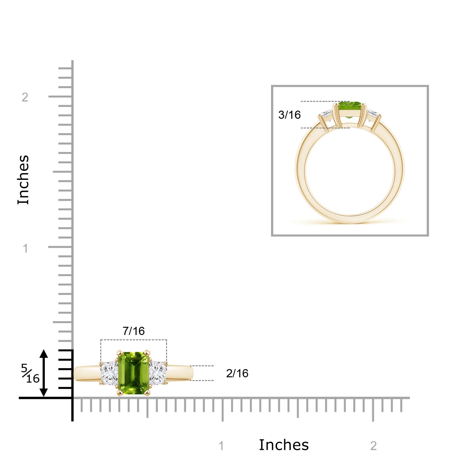 AAAA - Peridot / 1.92 CT / 14 KT Yellow Gold