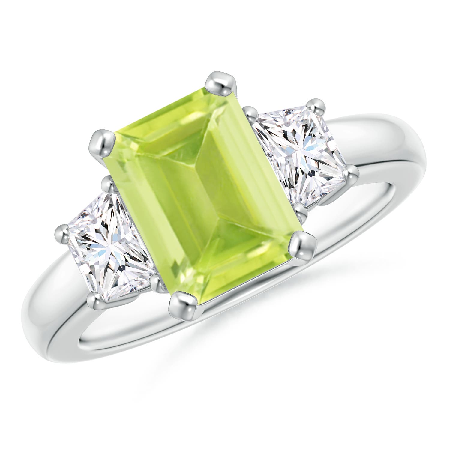 A - Peridot / 2.67 CT / 14 KT White Gold