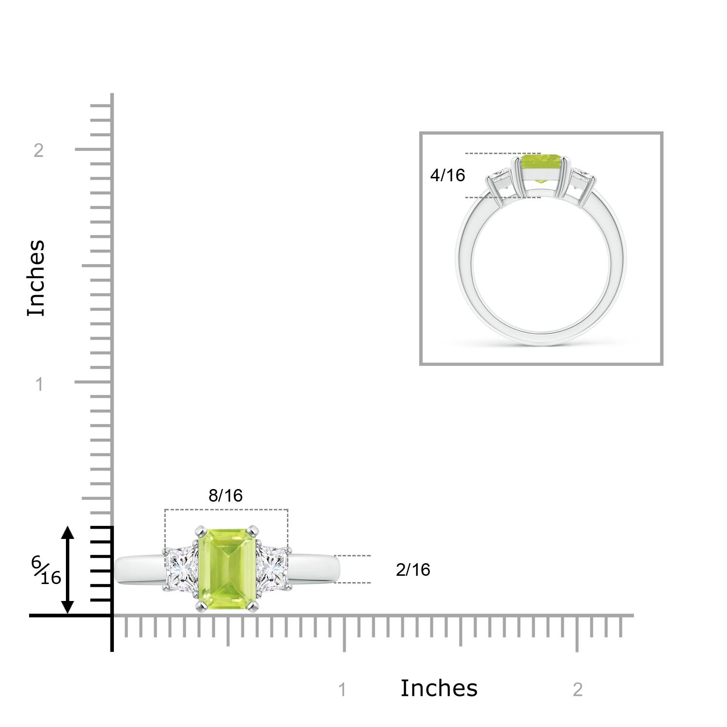 A - Peridot / 2.67 CT / 14 KT White Gold