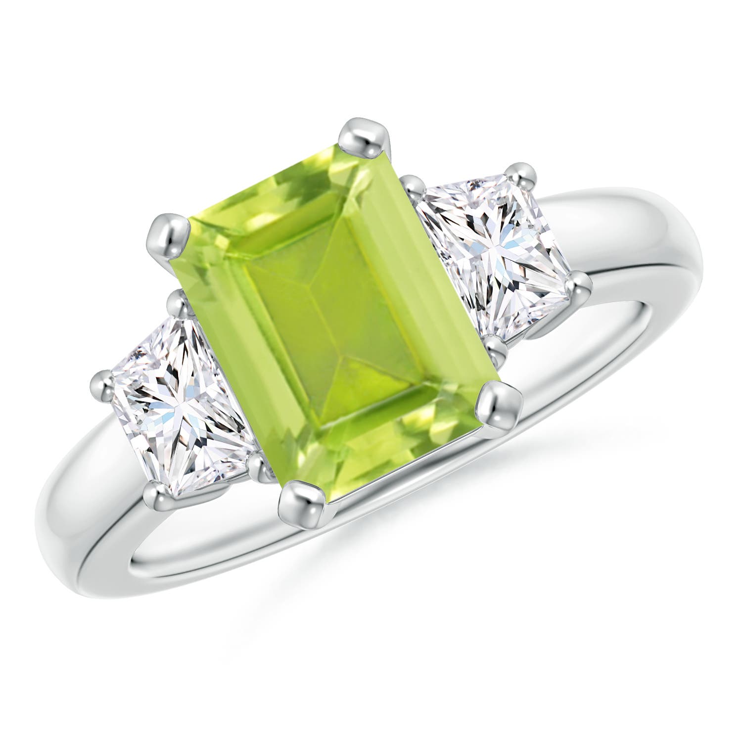 AA - Peridot / 2.67 CT / 14 KT White Gold