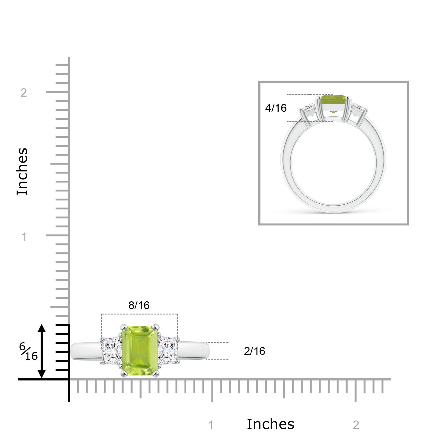 AA - Peridot / 2.67 CT / 14 KT White Gold