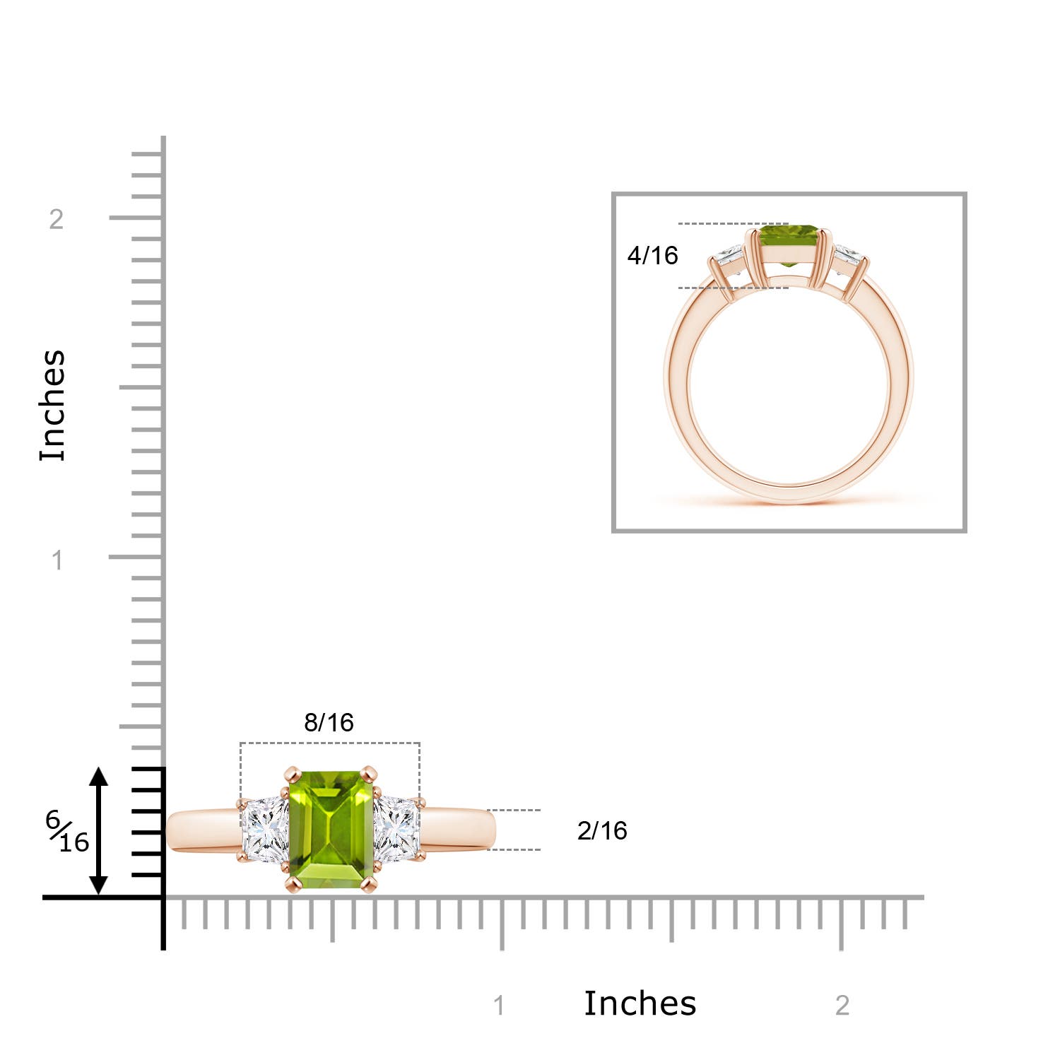 AAA - Peridot / 2.67 CT / 14 KT Rose Gold