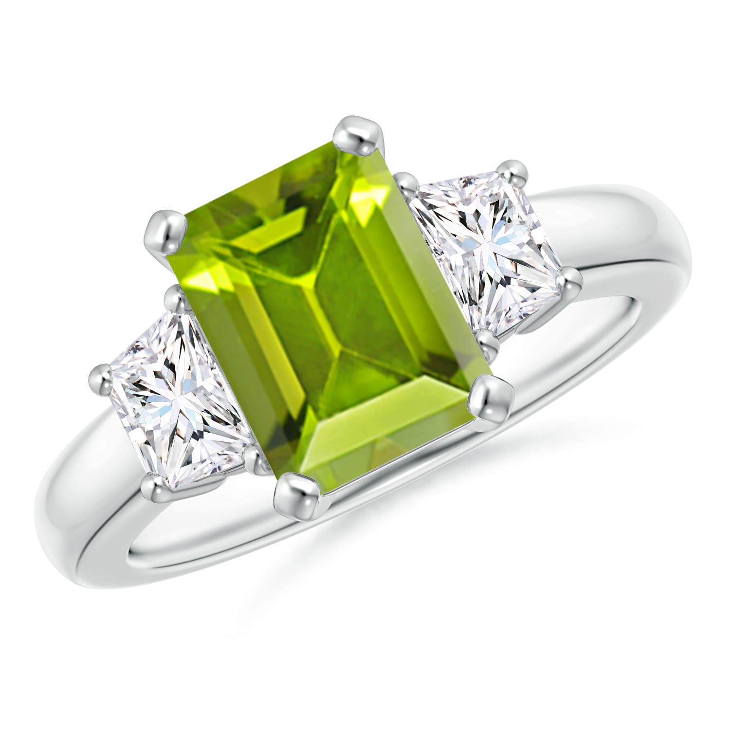 AAA - Peridot / 2.67 CT / 14 KT White Gold