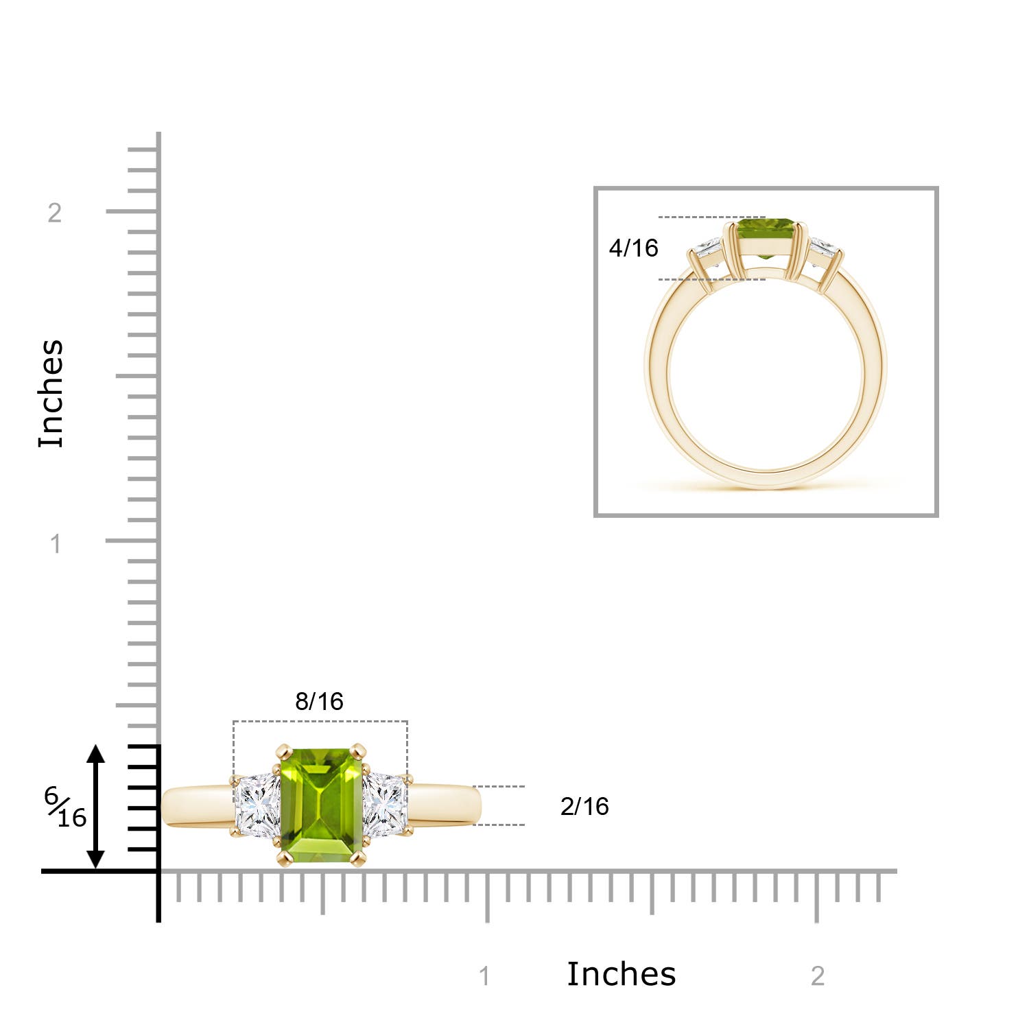 AAA - Peridot / 2.67 CT / 14 KT Yellow Gold