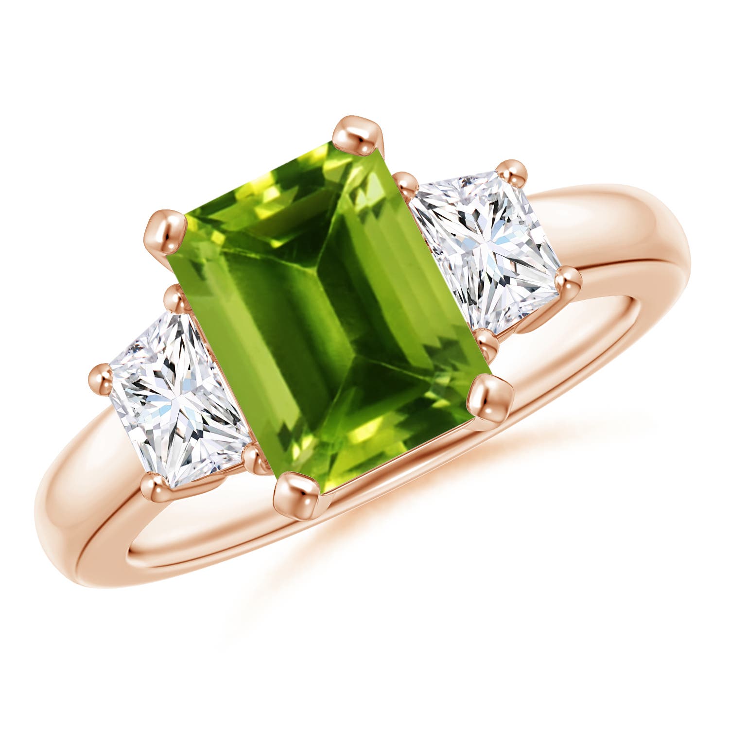 AAAA - Peridot / 2.67 CT / 14 KT Rose Gold