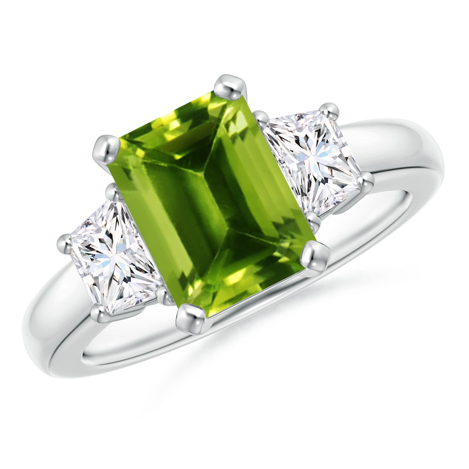 AAAA - Peridot / 2.67 CT / 14 KT White Gold