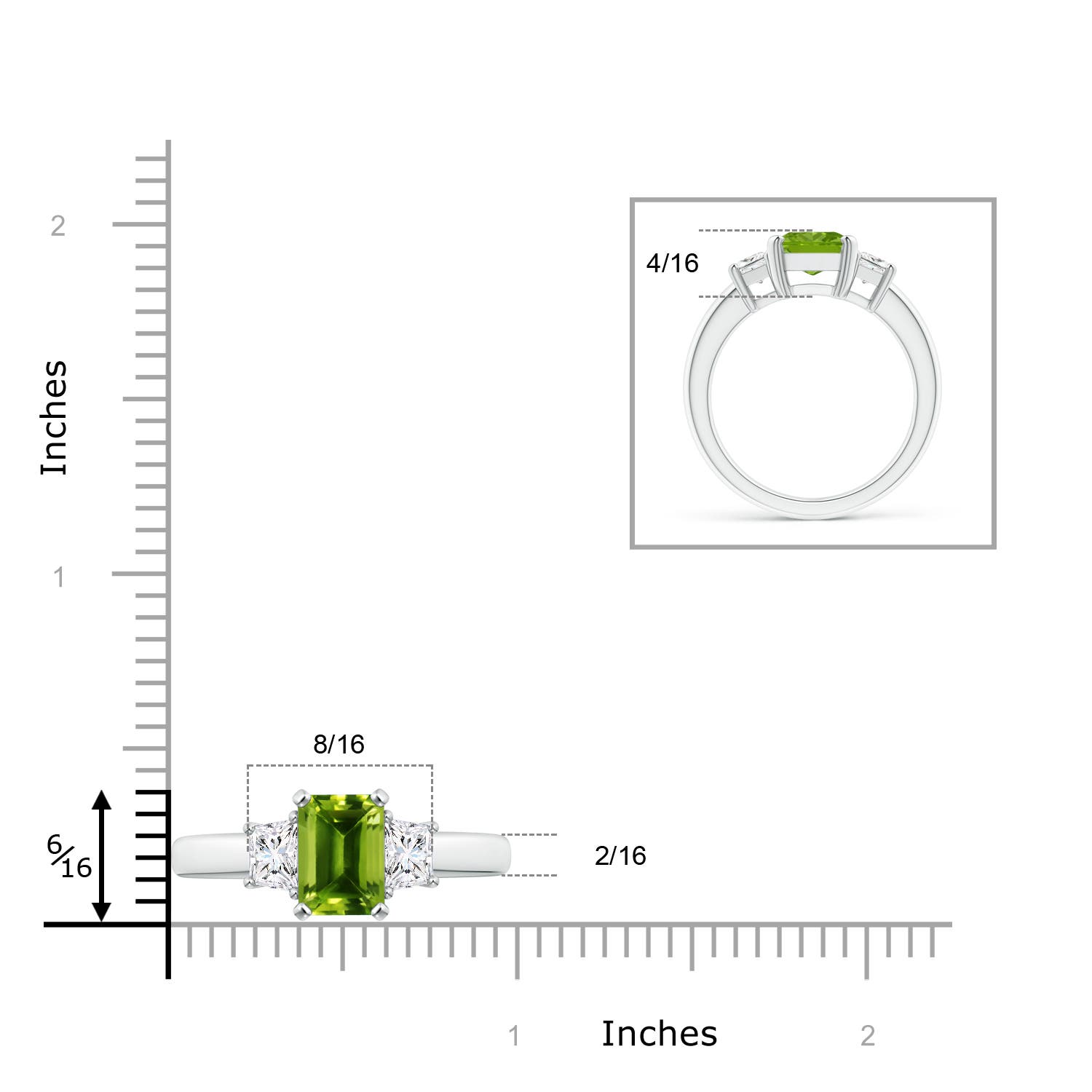 AAAA - Peridot / 2.67 CT / 14 KT White Gold