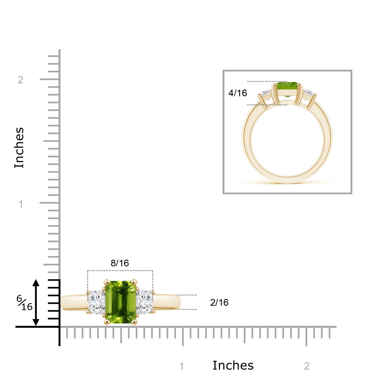 AAAA - Peridot / 2.67 CT / 14 KT Yellow Gold