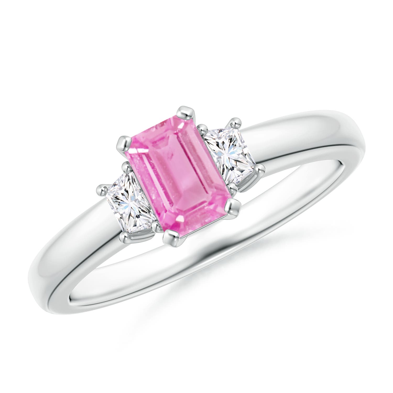 A - Pink Sapphire / 0.85 CT / 14 KT White Gold