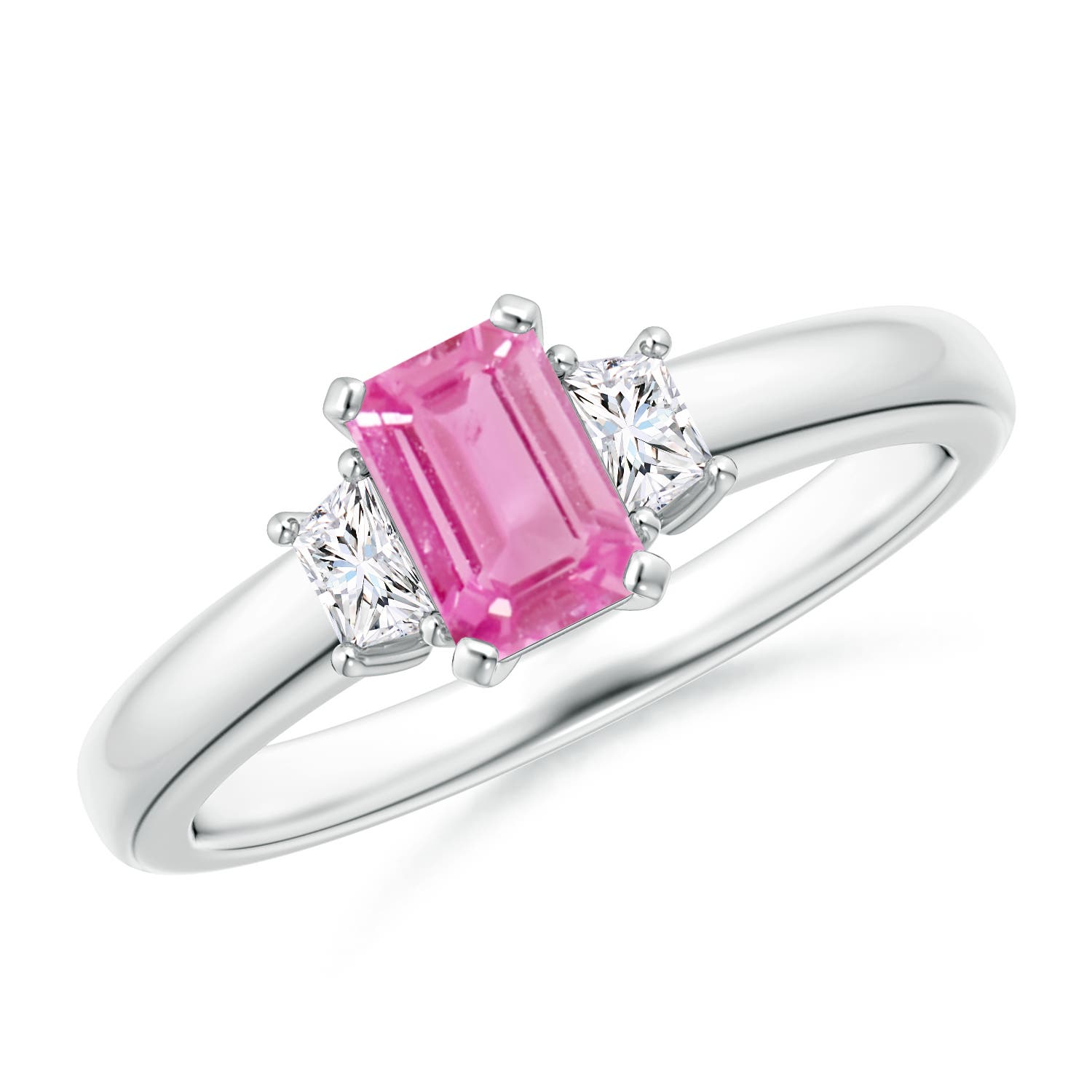 AA - Pink Sapphire / 0.85 CT / 14 KT White Gold