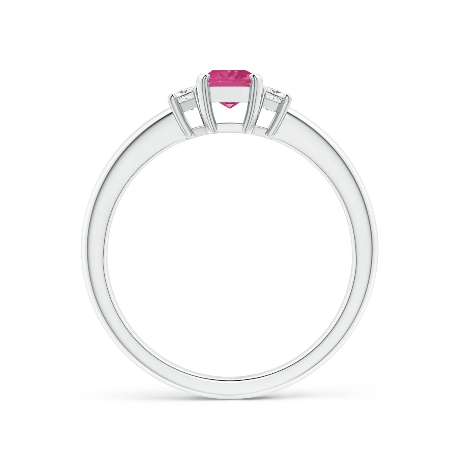 AAAA - Pink Sapphire / 0.85 CT / 14 KT White Gold