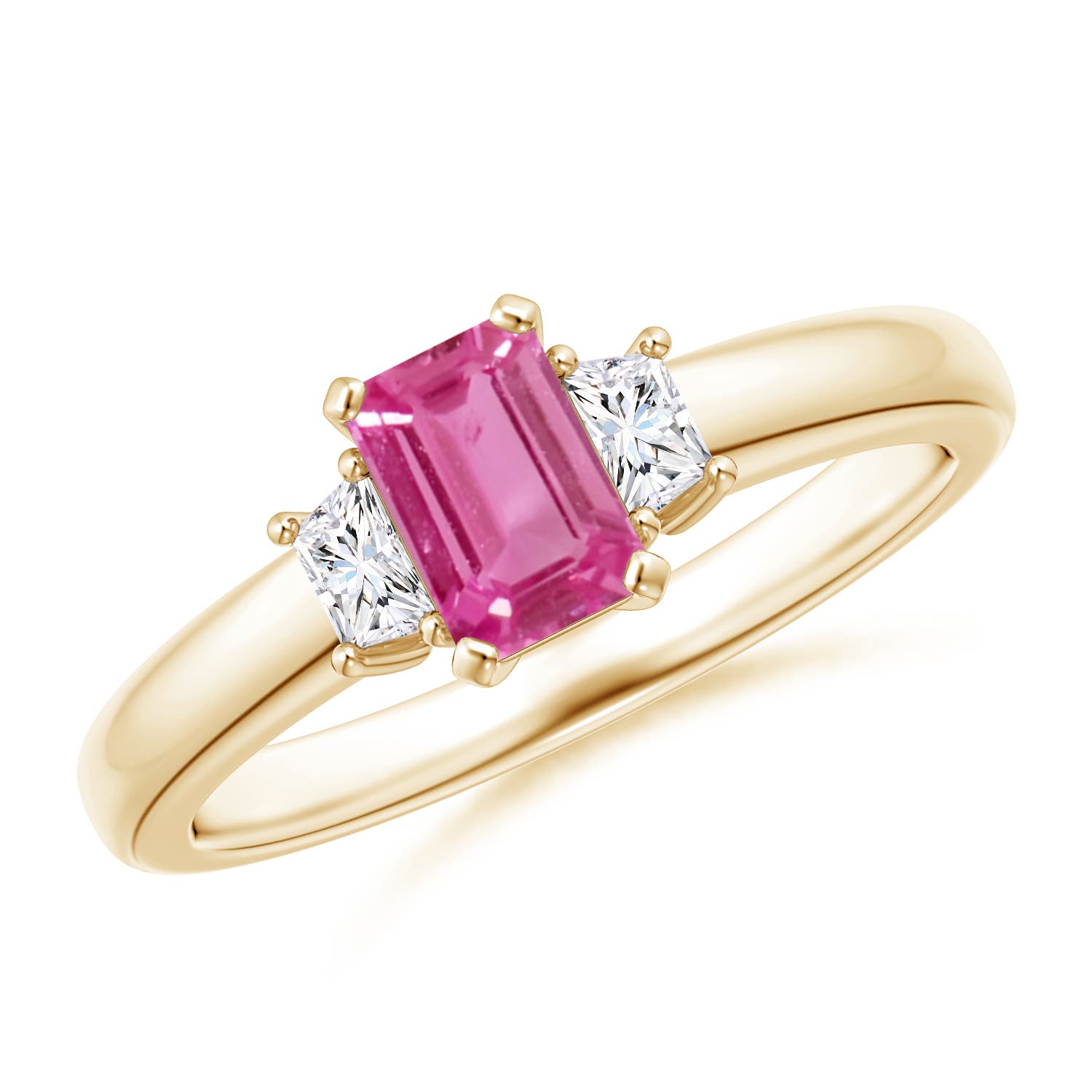 AAAA - Pink Sapphire / 0.85 CT / 14 KT Yellow Gold