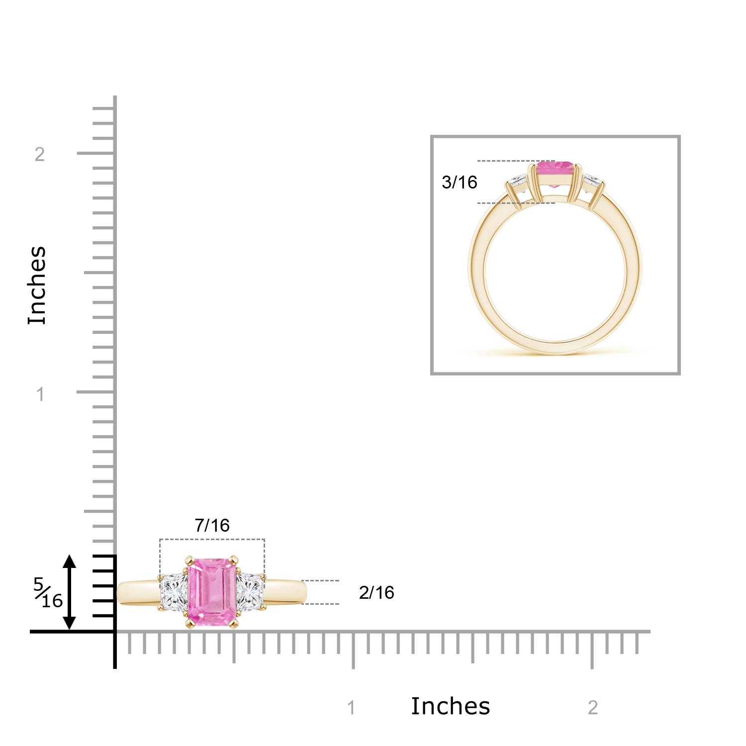 A - Pink Sapphire / 1.82 CT / 14 KT Yellow Gold