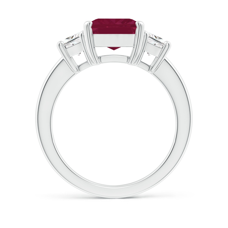 10x8mm A Ruby and Diamond Three Stone Ring in White Gold side 199