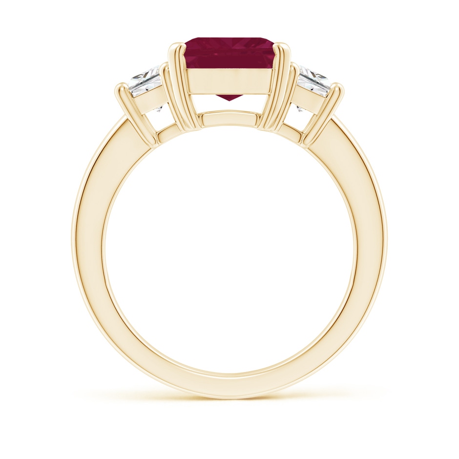 10x8mm A Ruby and Diamond Three Stone Ring in Yellow Gold side 199