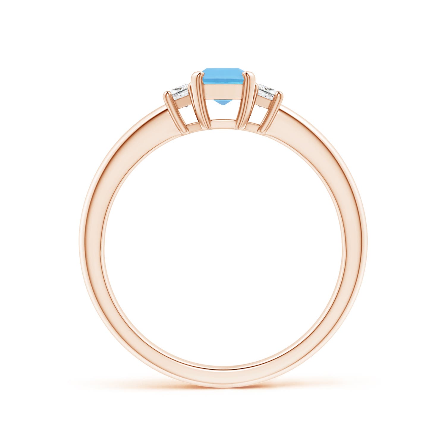 A - Swiss Blue Topaz / 0.85 CT / 14 KT Rose Gold