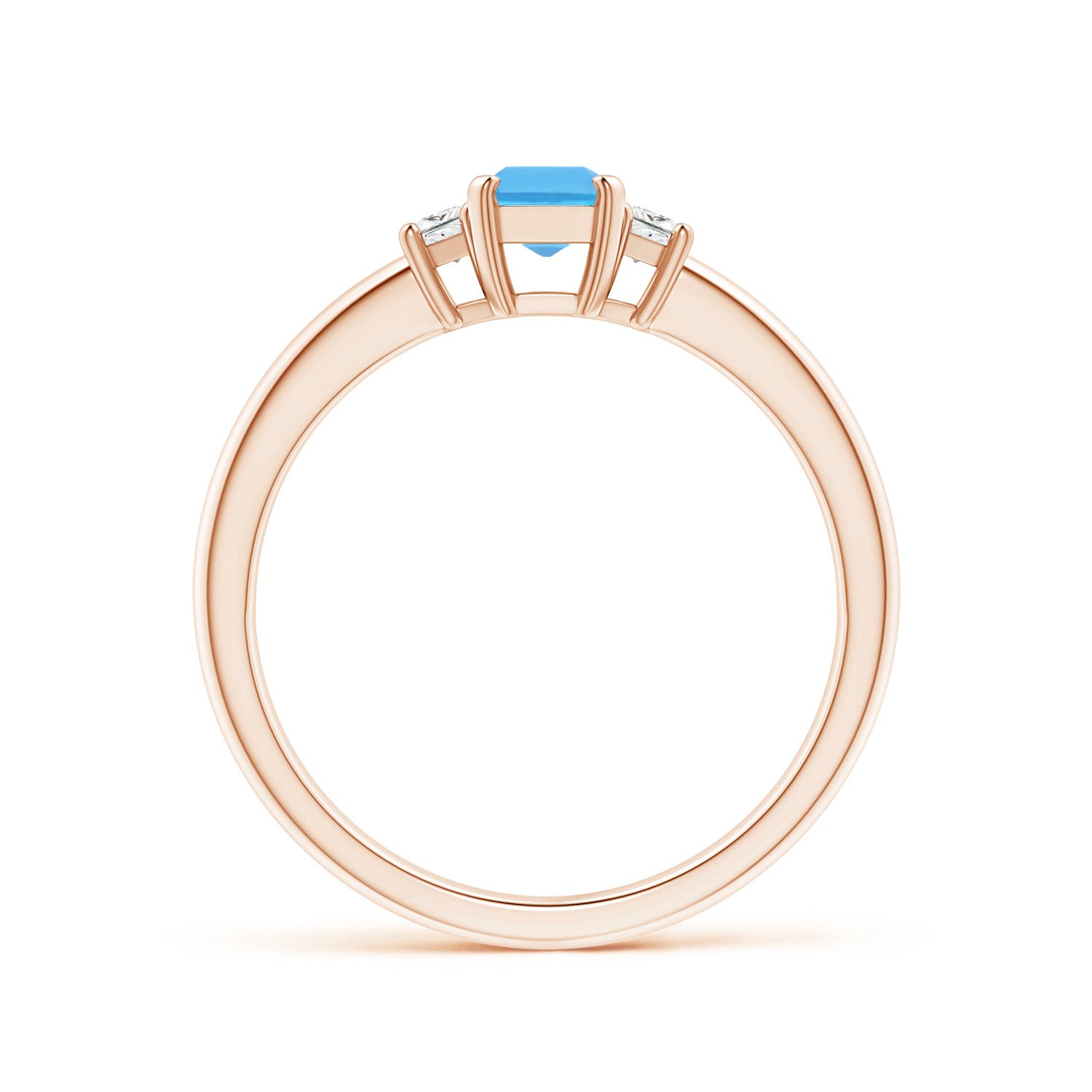 AA - Swiss Blue Topaz / 0.85 CT / 14 KT Rose Gold