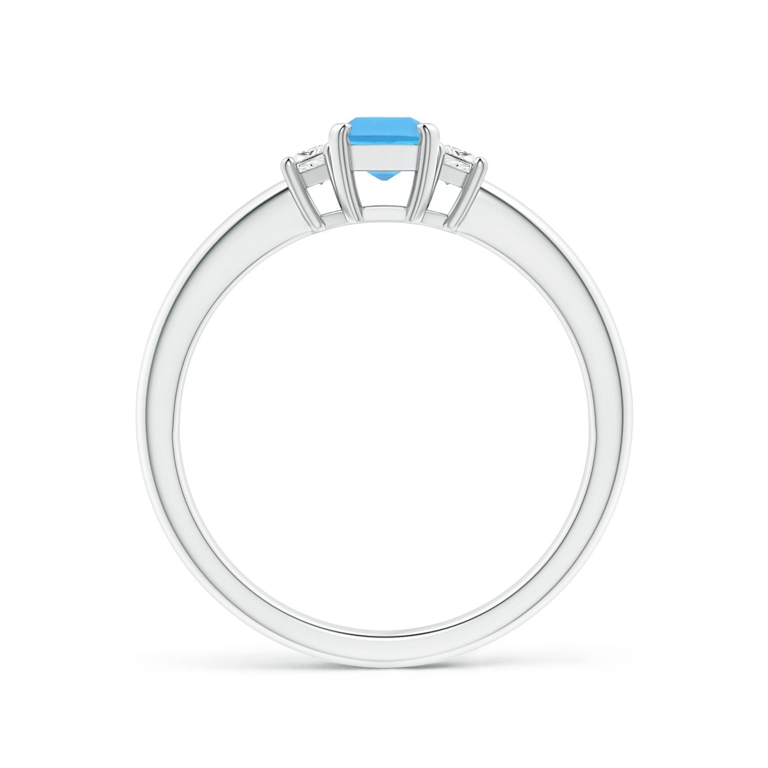 AA - Swiss Blue Topaz / 0.85 CT / 14 KT White Gold