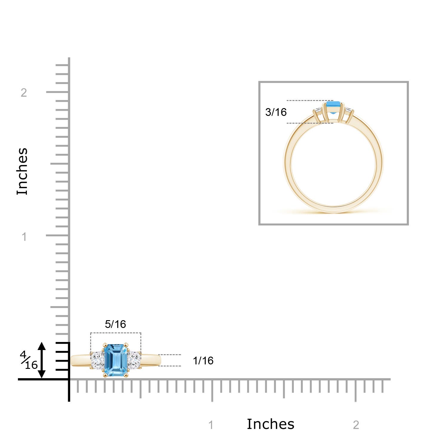 AA - Swiss Blue Topaz / 0.85 CT / 14 KT Yellow Gold