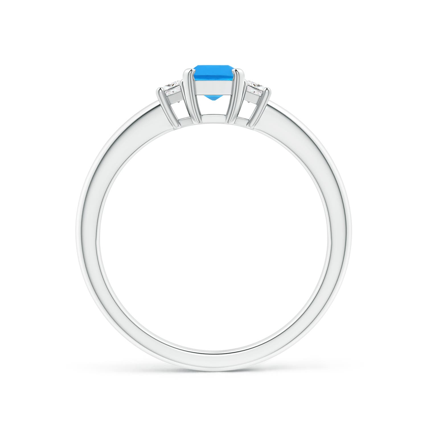 AAAA - Swiss Blue Topaz / 0.85 CT / 14 KT White Gold