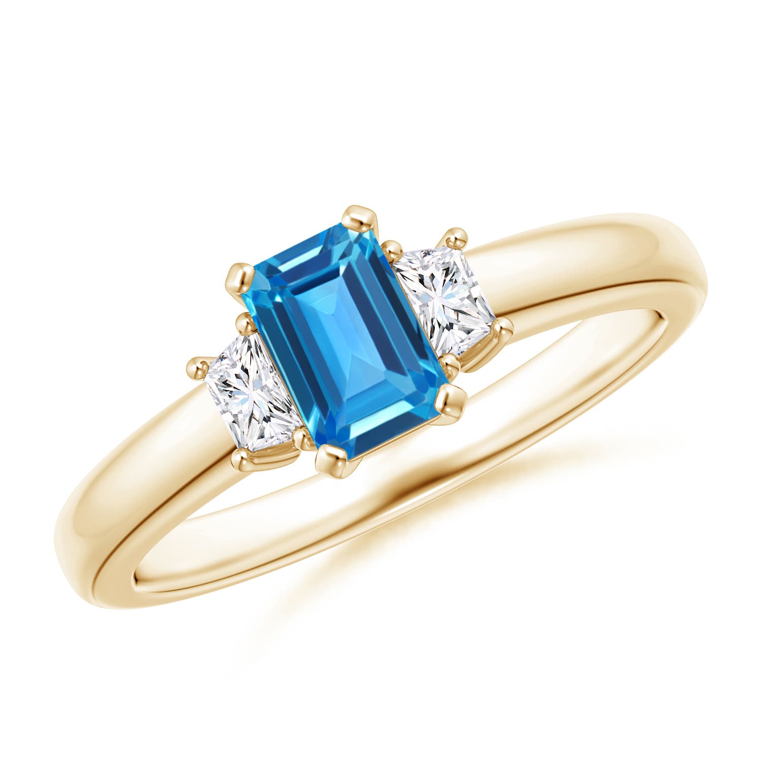 AAAA - Swiss Blue Topaz / 0.85 CT / 14 KT Yellow Gold