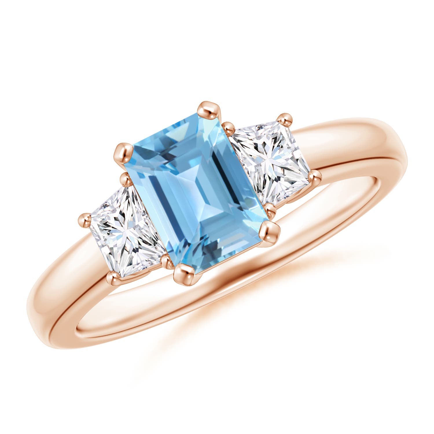 A - Swiss Blue Topaz / 1.52 CT / 14 KT Rose Gold