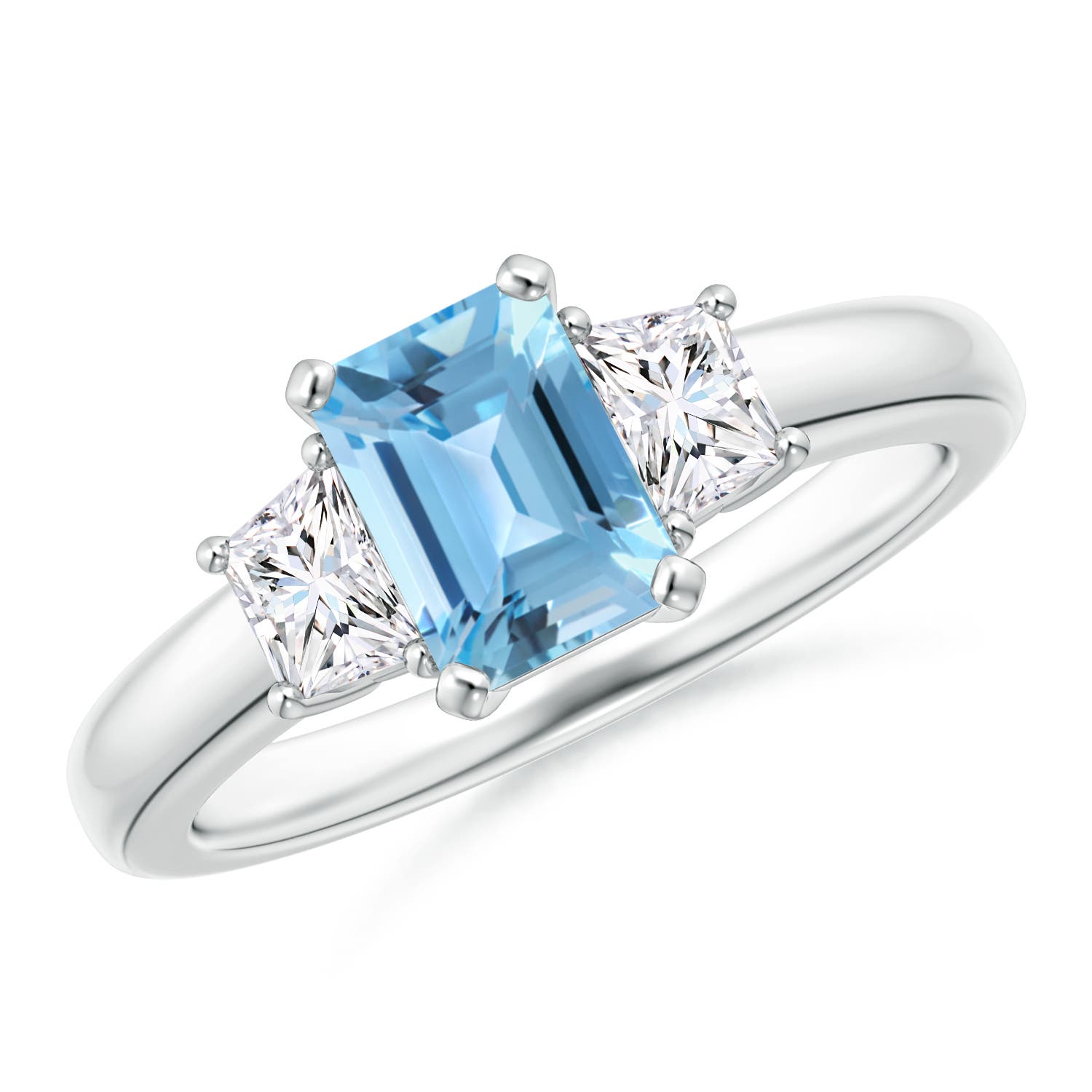 A - Swiss Blue Topaz / 1.52 CT / 14 KT White Gold