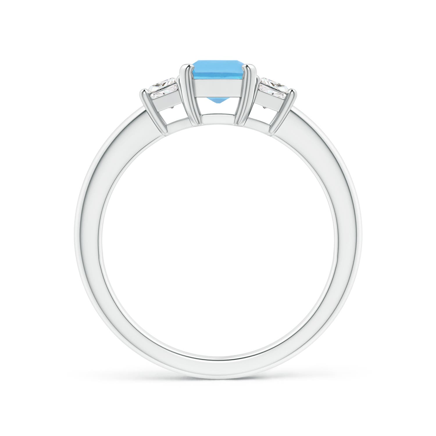 A - Swiss Blue Topaz / 1.52 CT / 14 KT White Gold