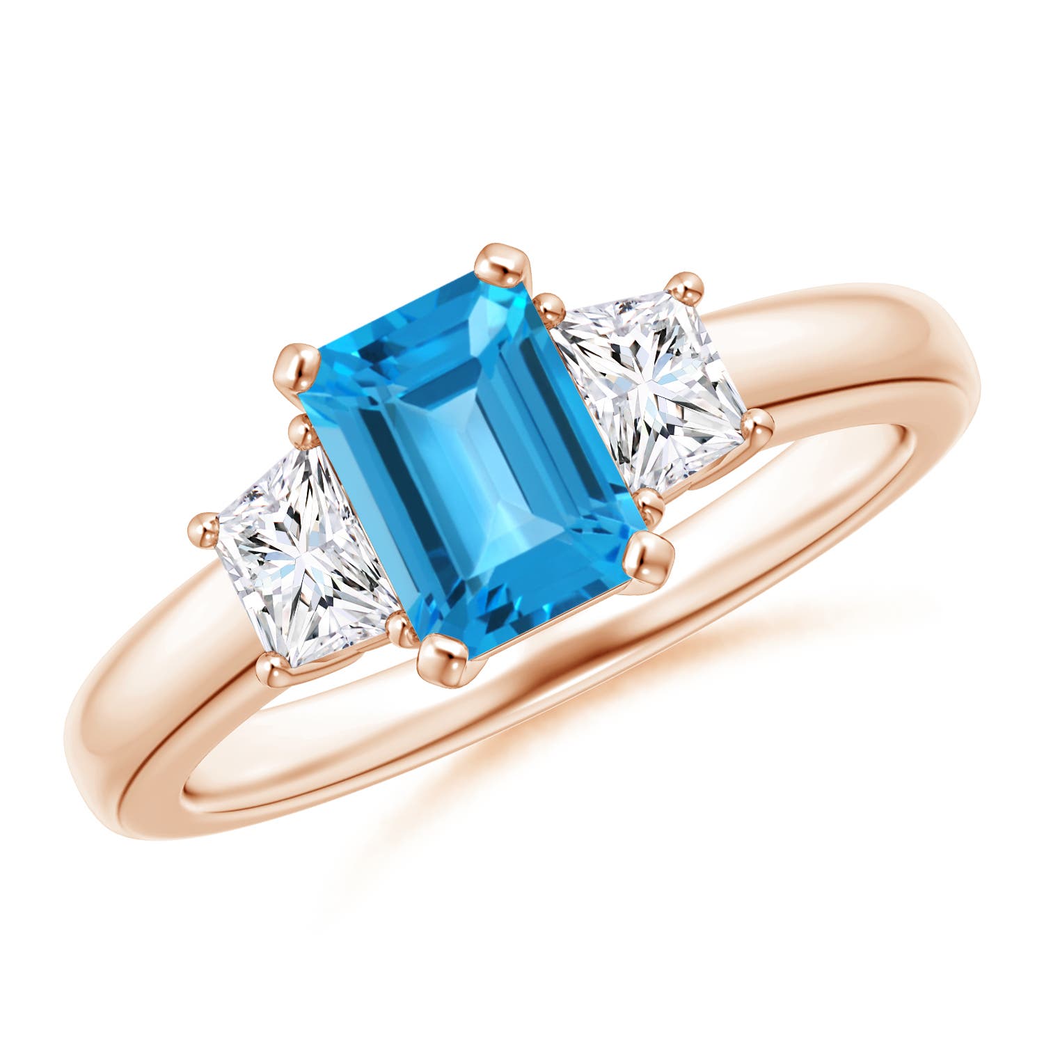 AAA - Swiss Blue Topaz / 1.52 CT / 14 KT Rose Gold