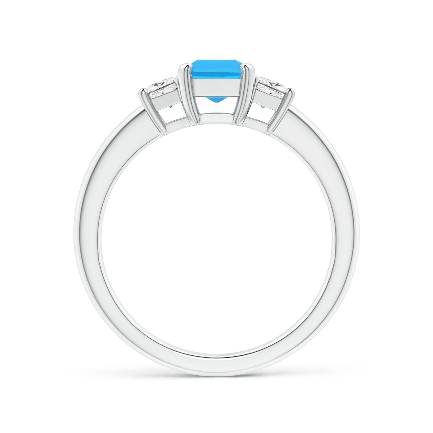 AAA - Swiss Blue Topaz / 1.52 CT / 14 KT White Gold