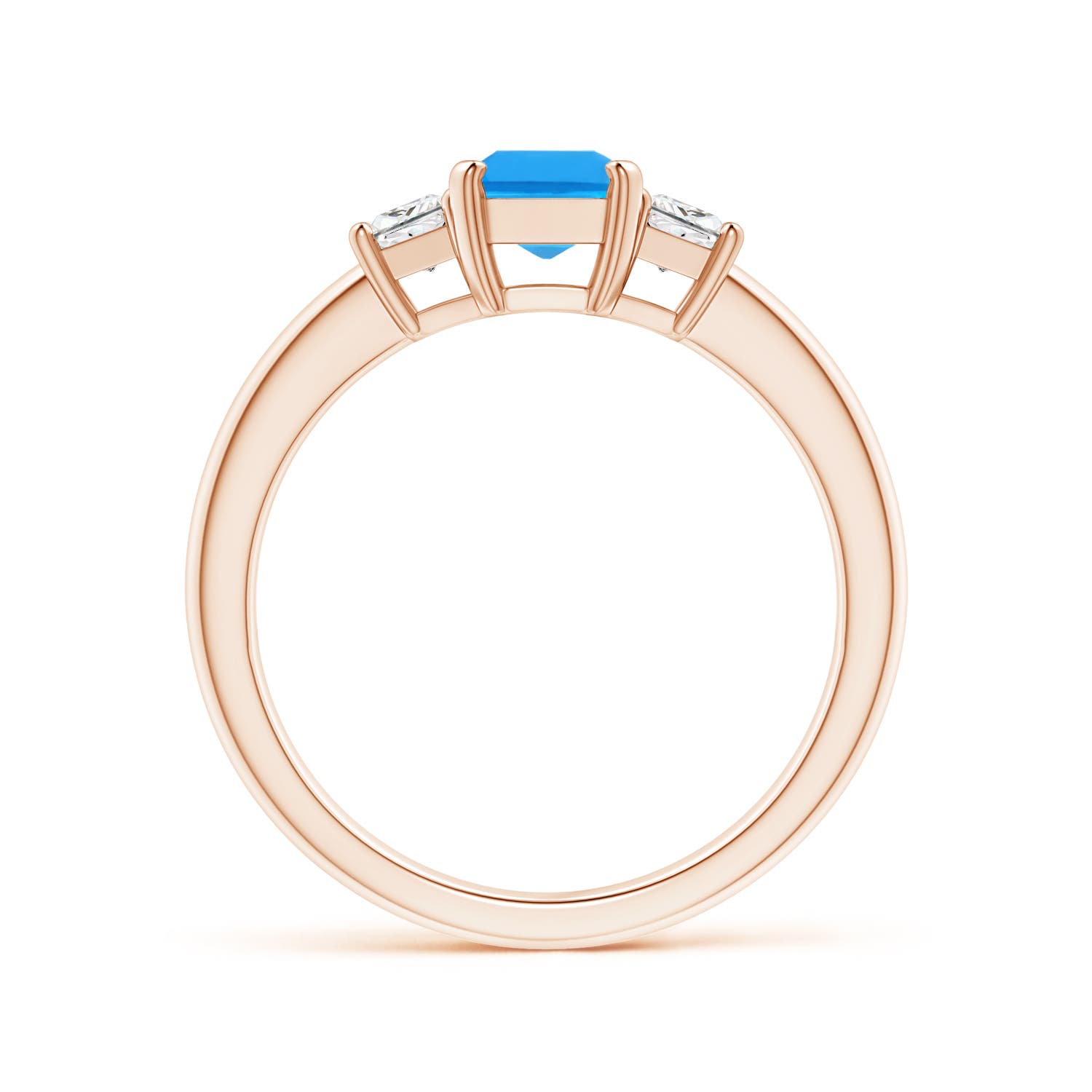 AAAA - Swiss Blue Topaz / 1.52 CT / 14 KT Rose Gold