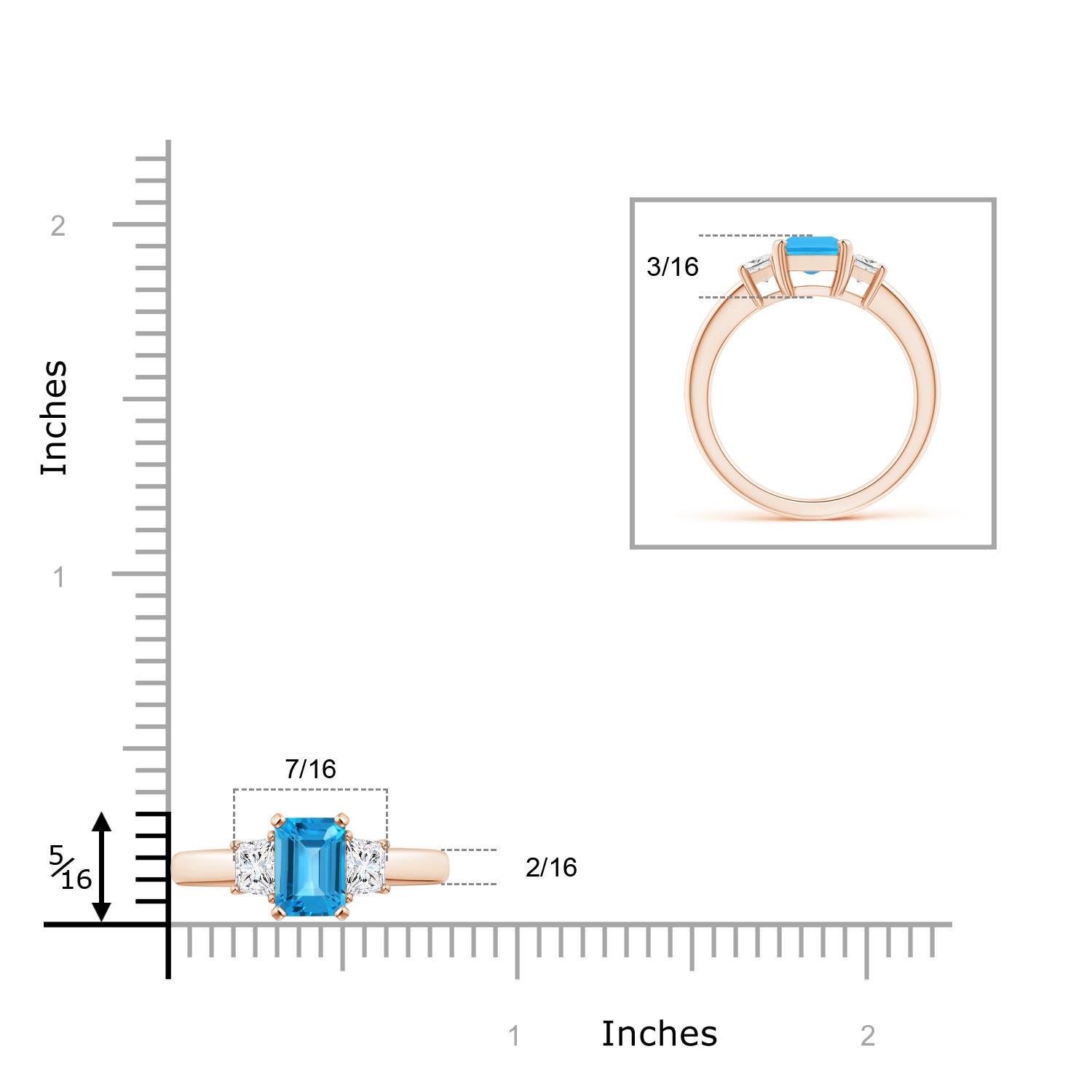 AAA - Swiss Blue Topaz / 2.27 CT / 14 KT Rose Gold