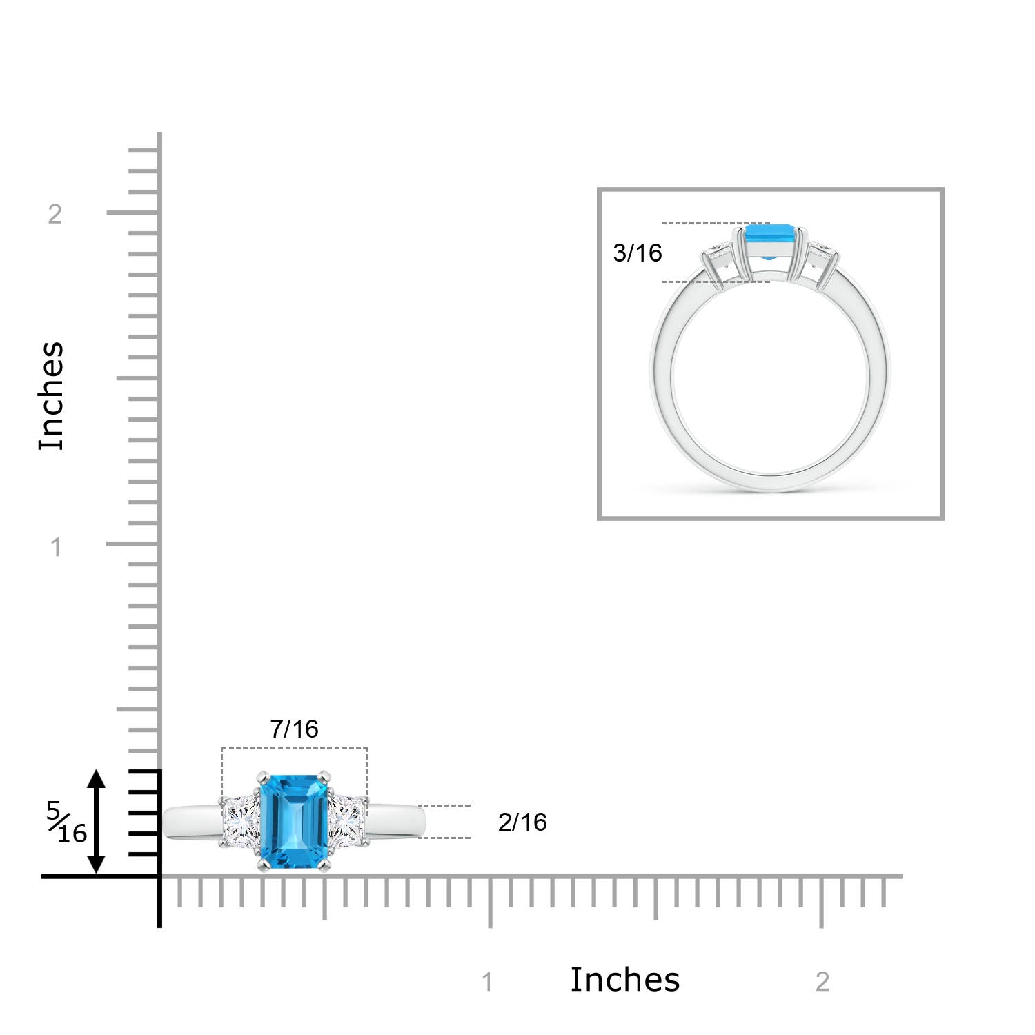 AAA - Swiss Blue Topaz / 2.27 CT / 14 KT White Gold