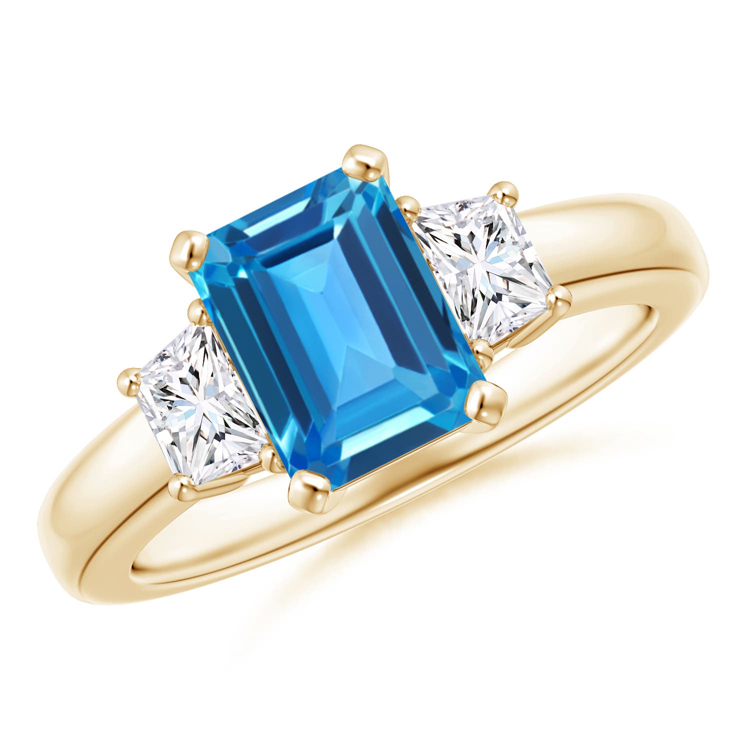 AAAA - Swiss Blue Topaz / 2.27 CT / 14 KT Yellow Gold