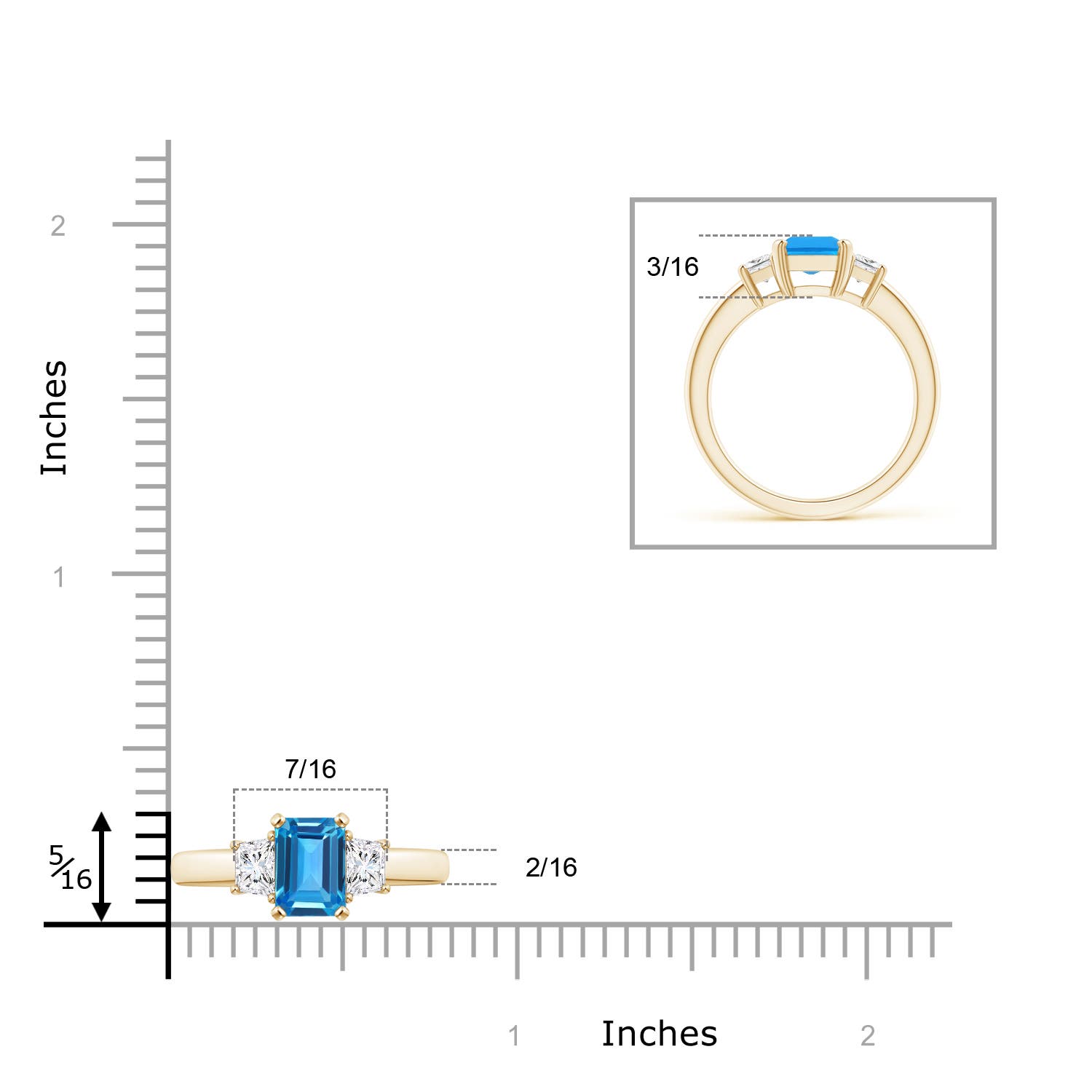 AAAA - Swiss Blue Topaz / 2.27 CT / 14 KT Yellow Gold