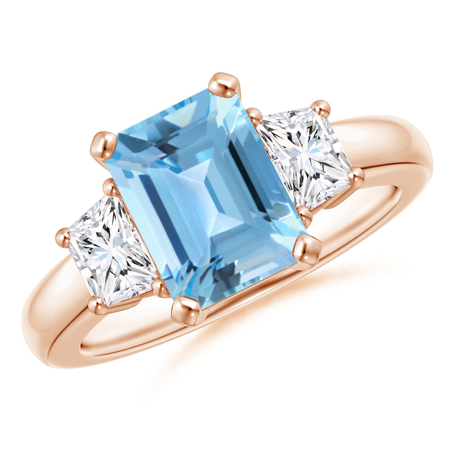 A - Swiss Blue Topaz / 3.07 CT / 14 KT Rose Gold