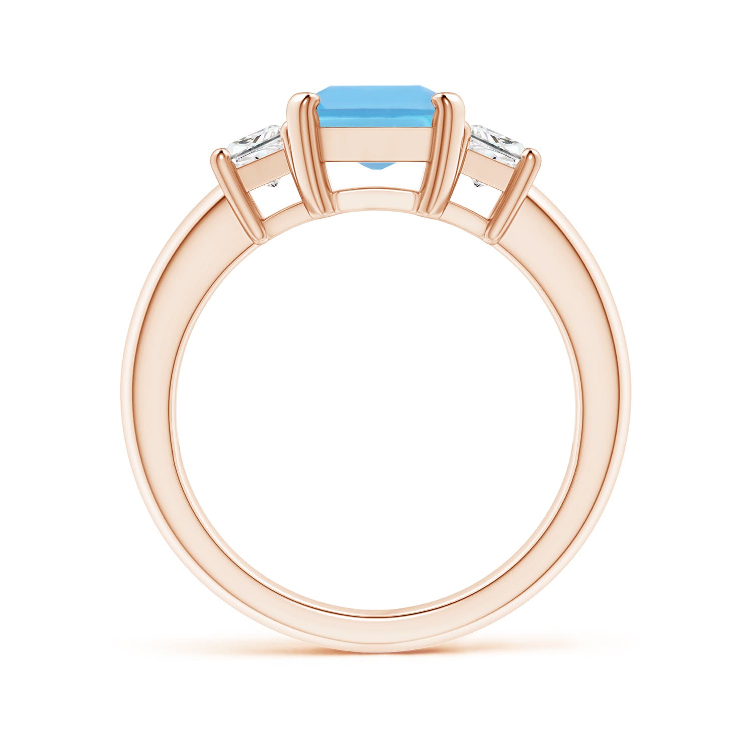 A - Swiss Blue Topaz / 3.07 CT / 14 KT Rose Gold