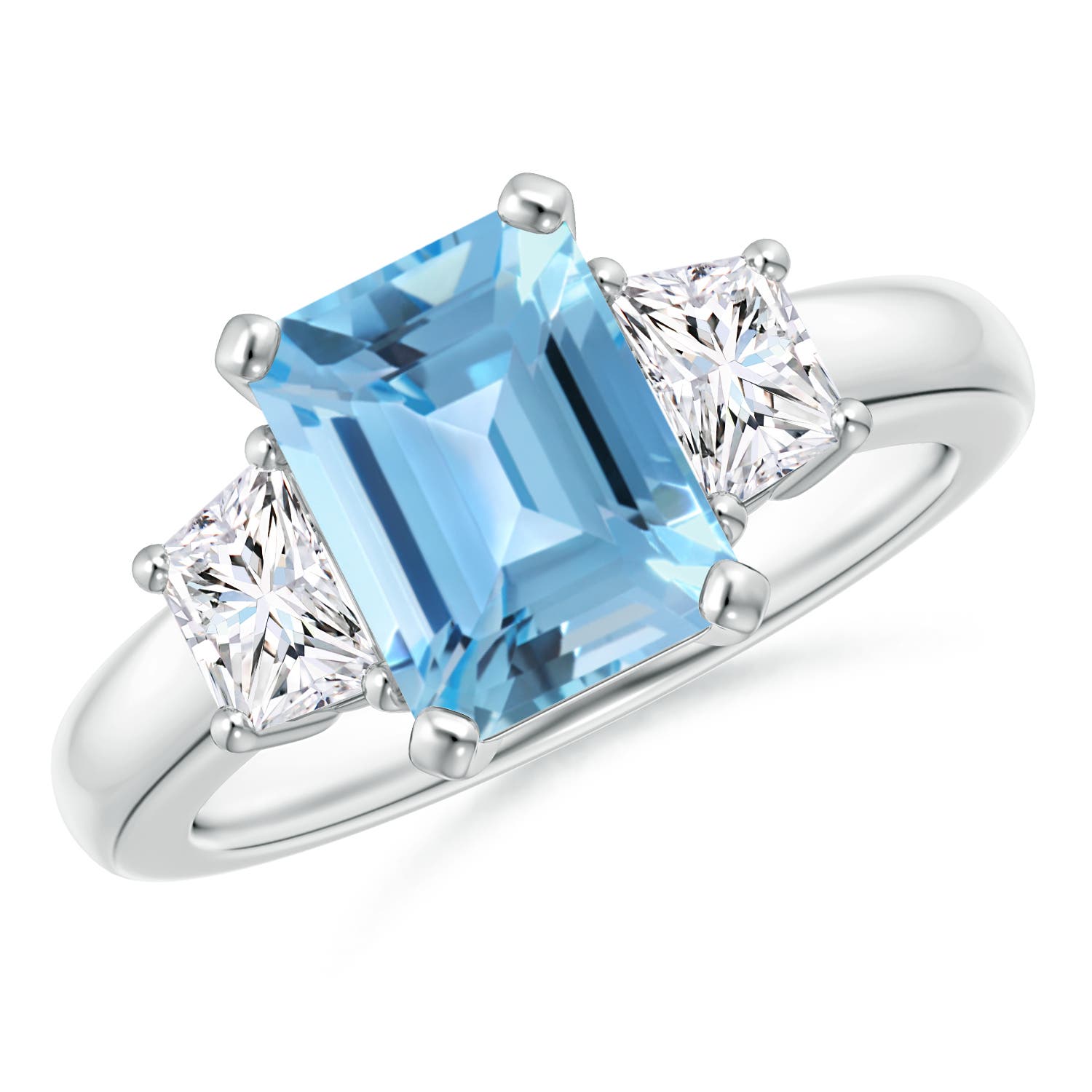 A - Swiss Blue Topaz / 3.07 CT / 14 KT White Gold