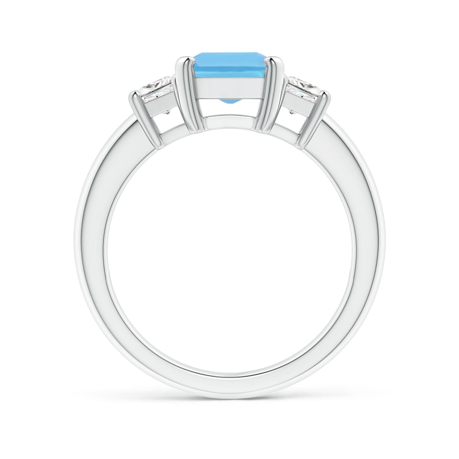 A - Swiss Blue Topaz / 3.07 CT / 14 KT White Gold