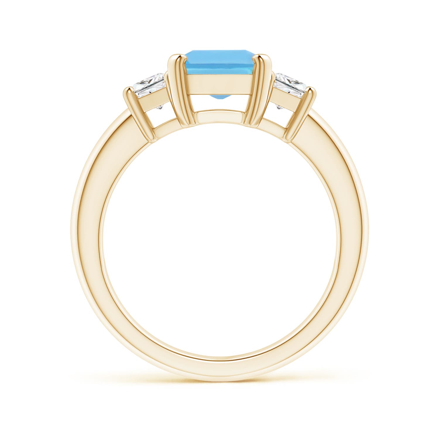 A - Swiss Blue Topaz / 3.07 CT / 14 KT Yellow Gold