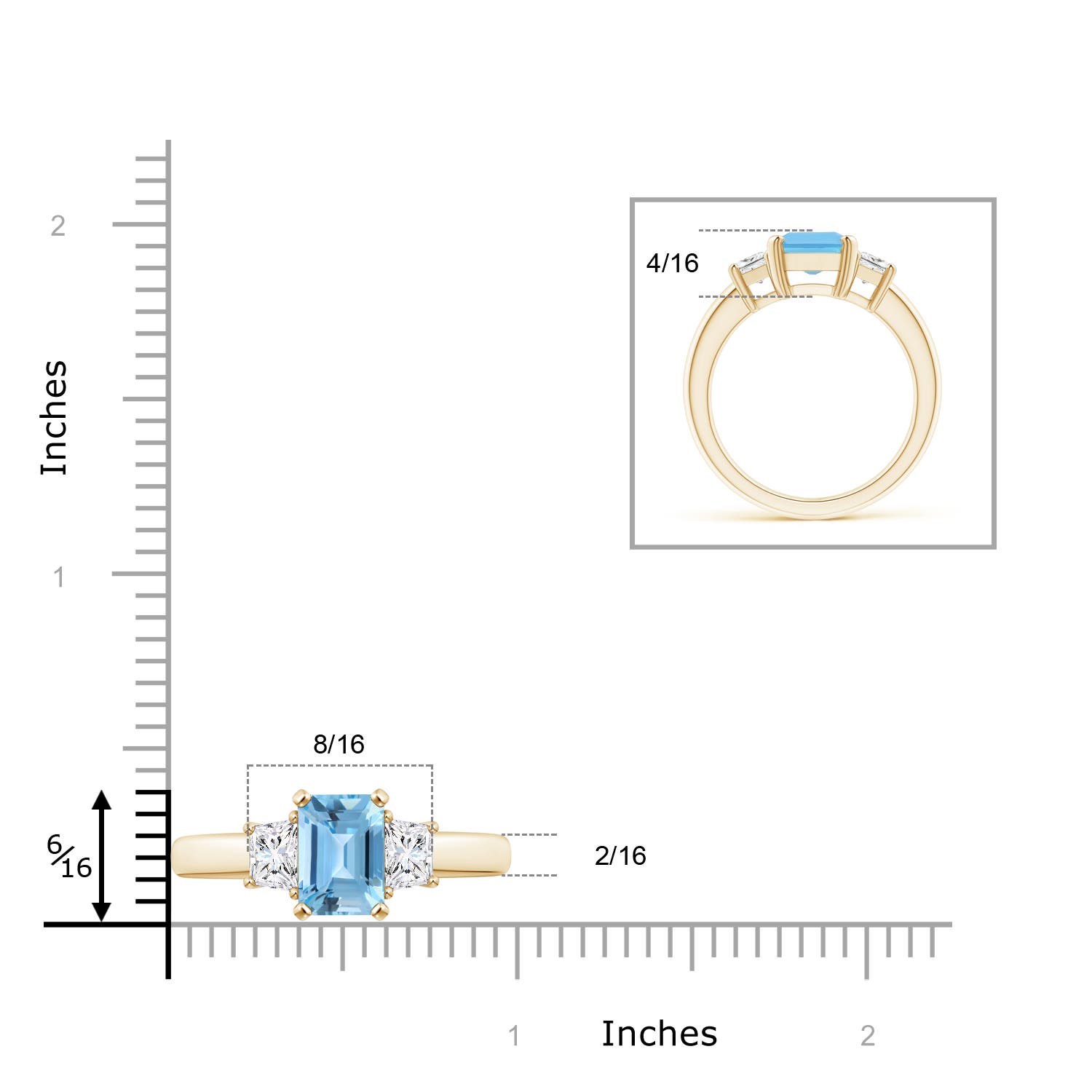 A - Swiss Blue Topaz / 3.07 CT / 14 KT Yellow Gold