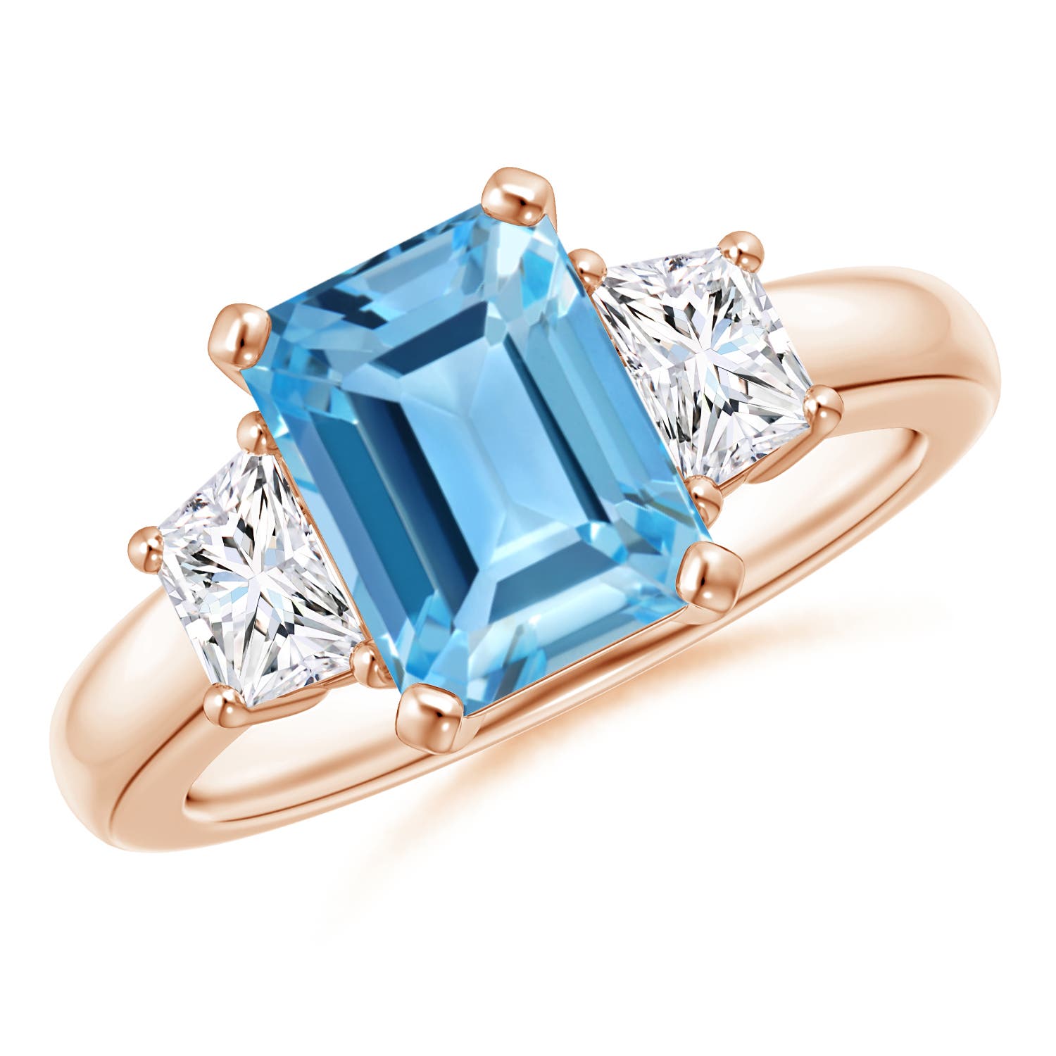 AA - Swiss Blue Topaz / 3.07 CT / 14 KT Rose Gold