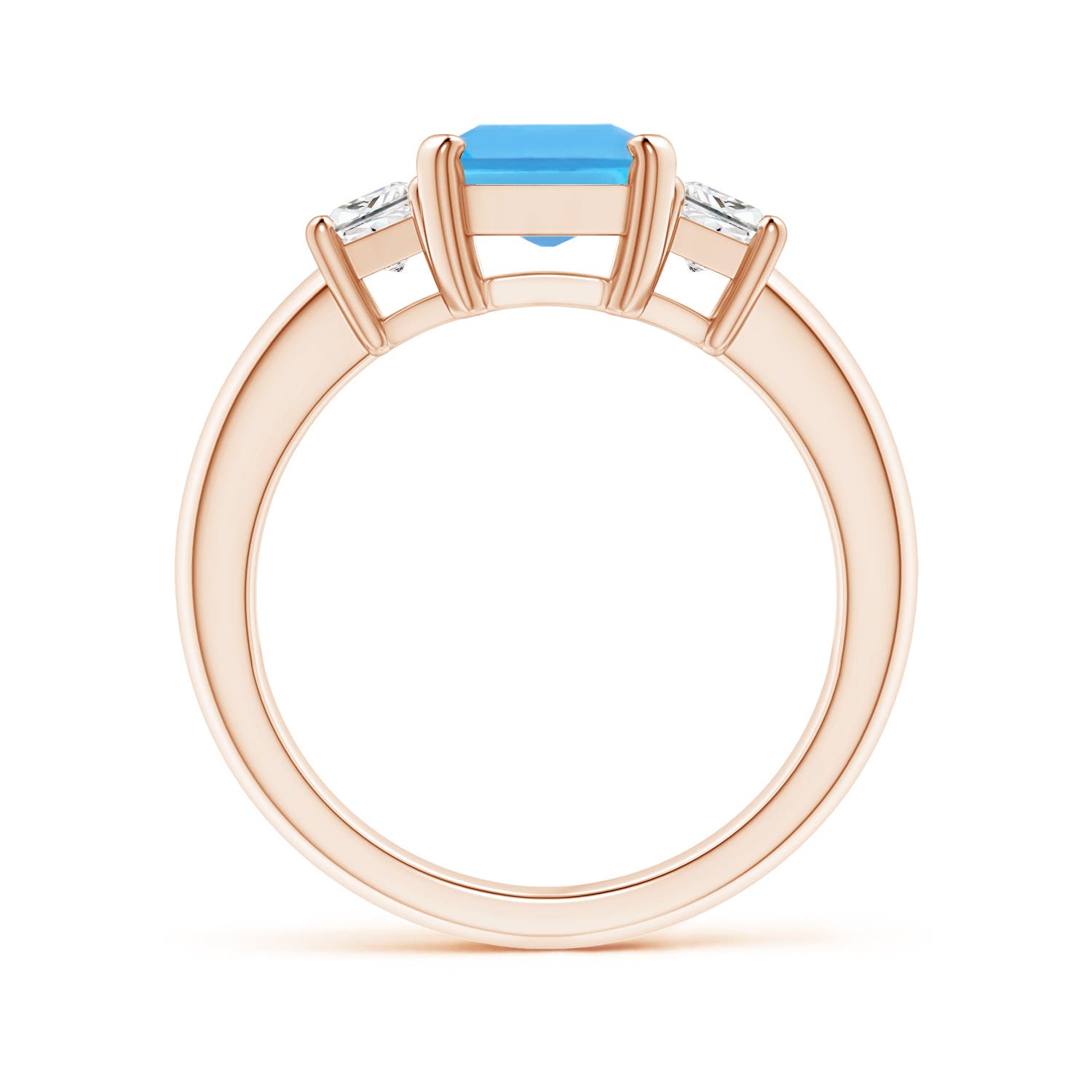 AA - Swiss Blue Topaz / 3.07 CT / 14 KT Rose Gold