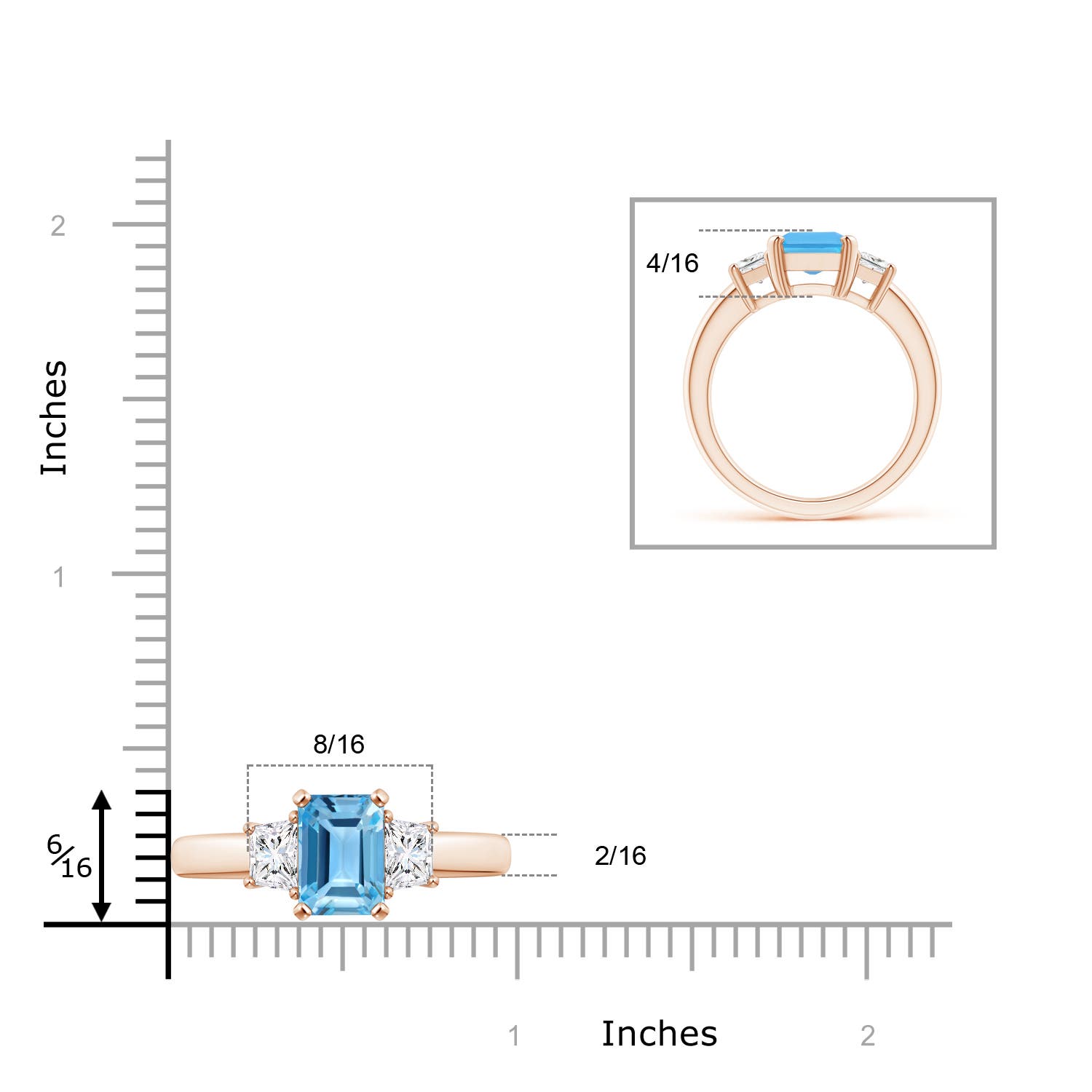 AA - Swiss Blue Topaz / 3.07 CT / 14 KT Rose Gold