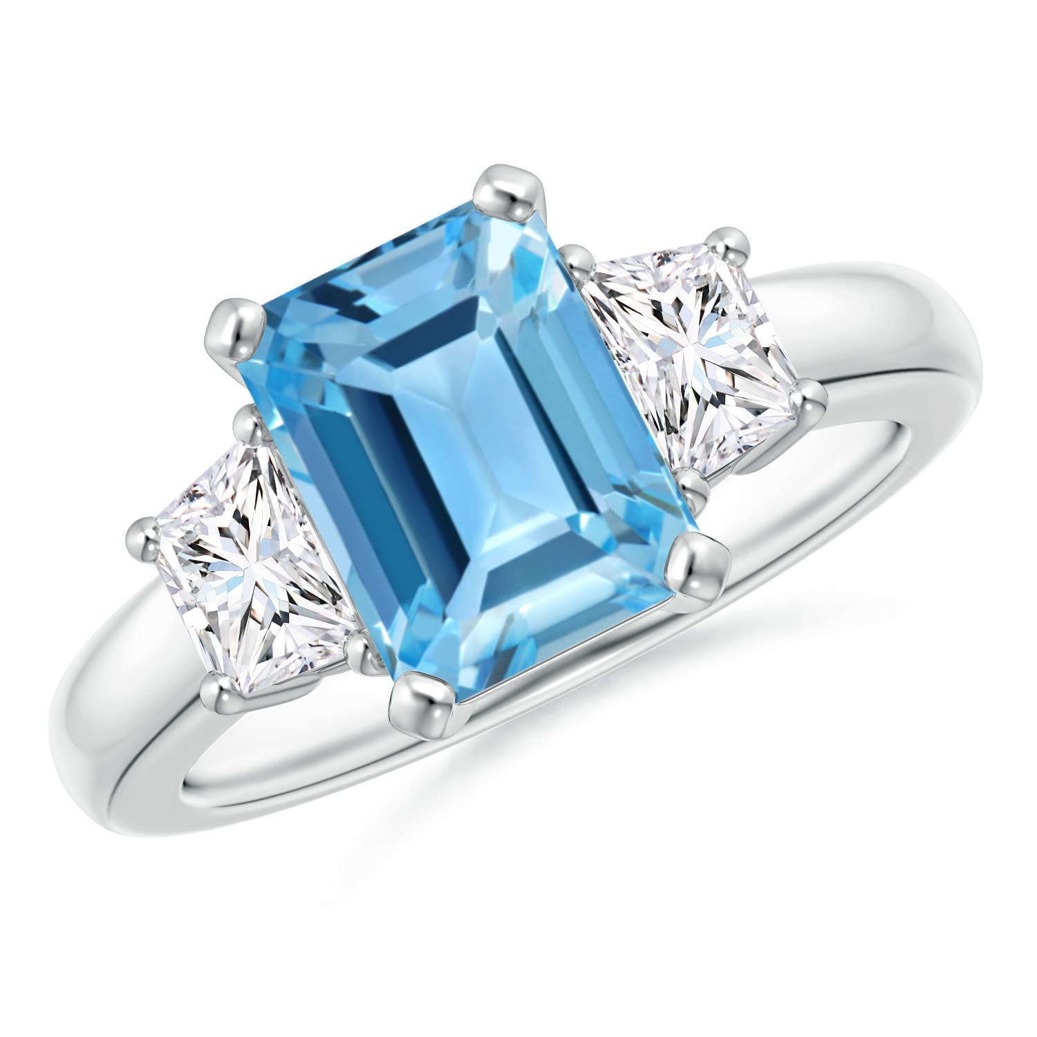 AA - Swiss Blue Topaz / 3.07 CT / 14 KT White Gold