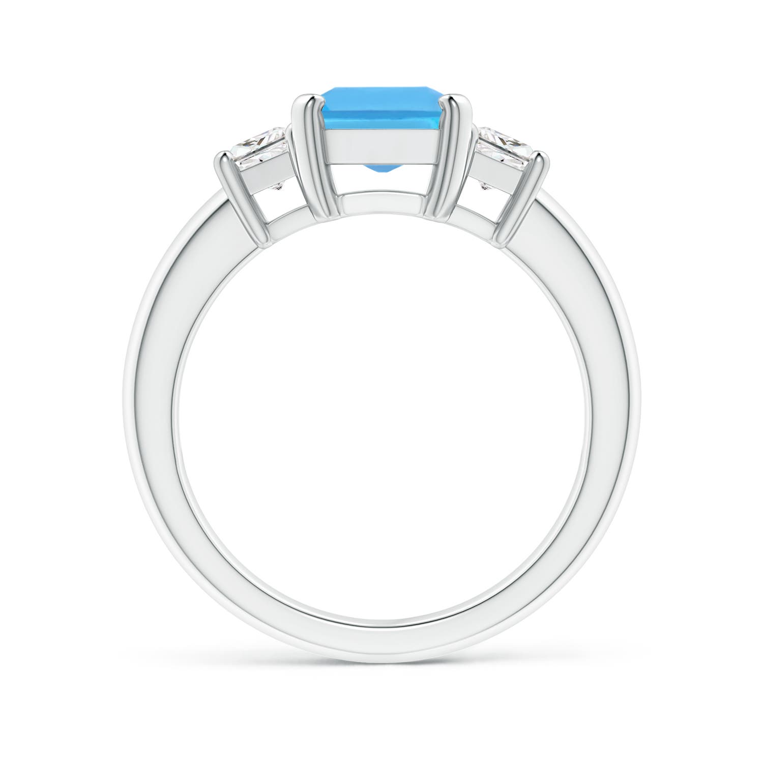 AA - Swiss Blue Topaz / 3.07 CT / 14 KT White Gold