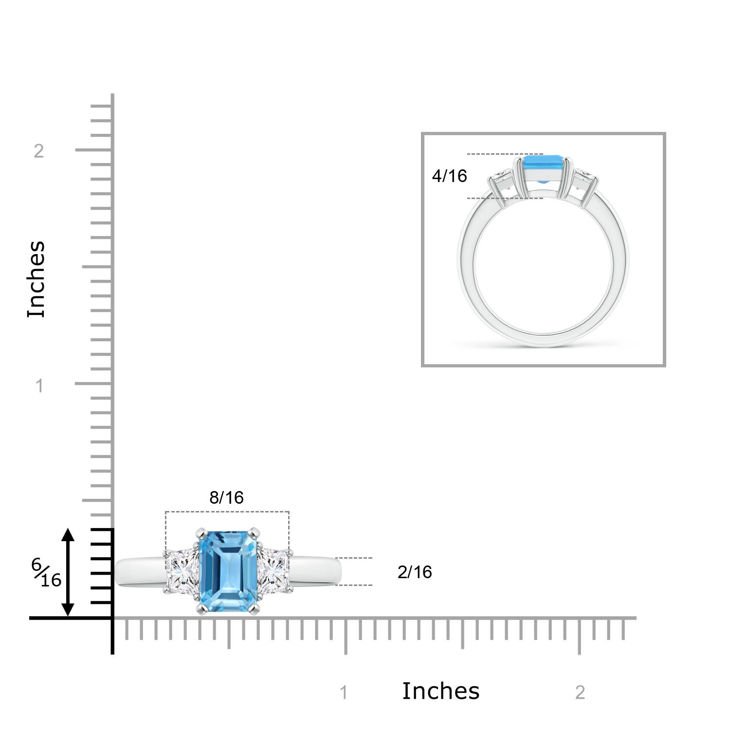 AA - Swiss Blue Topaz / 3.07 CT / 14 KT White Gold